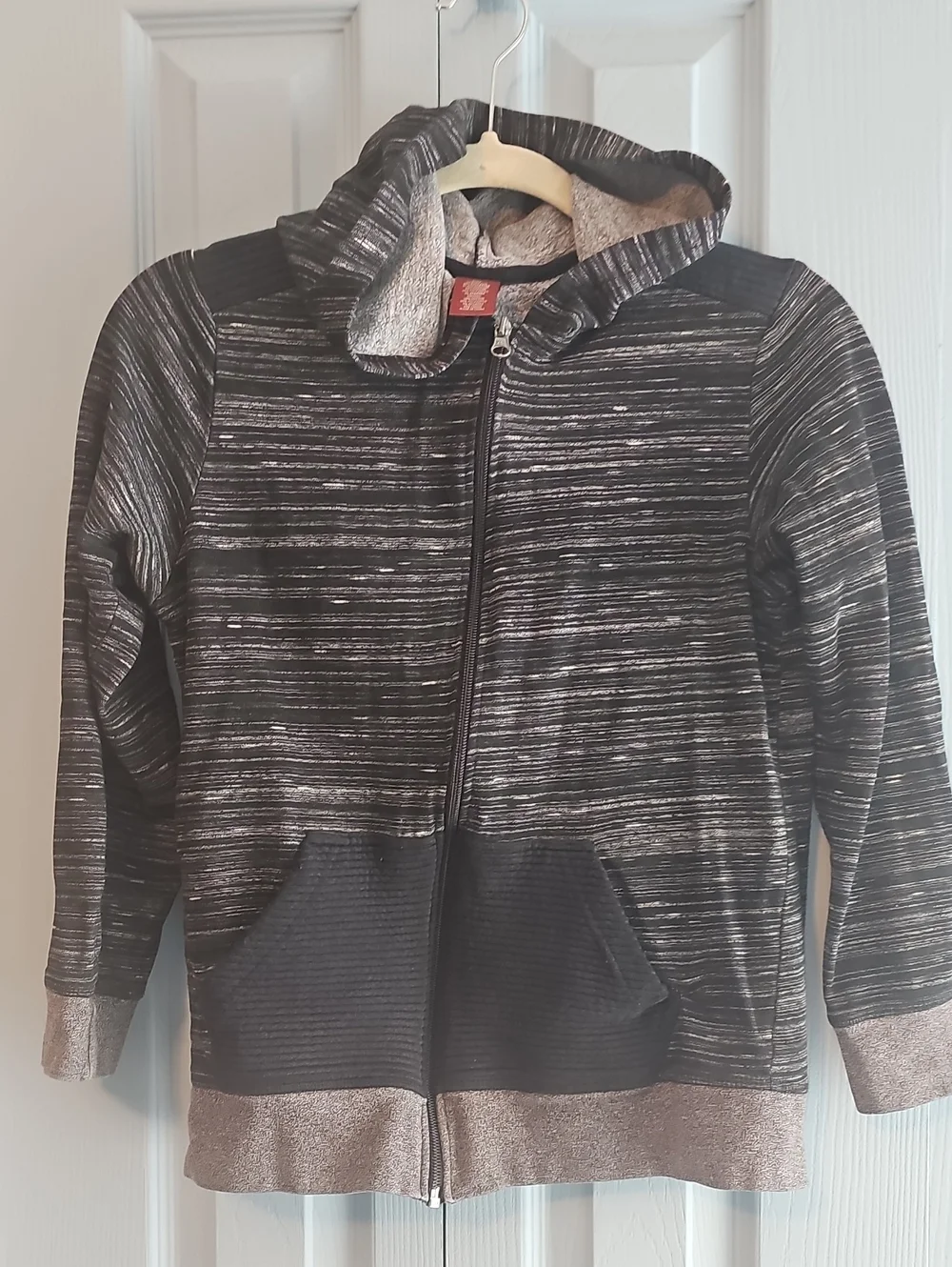 Arizona Jean Company Black Heathered Hooded Zip Jacket